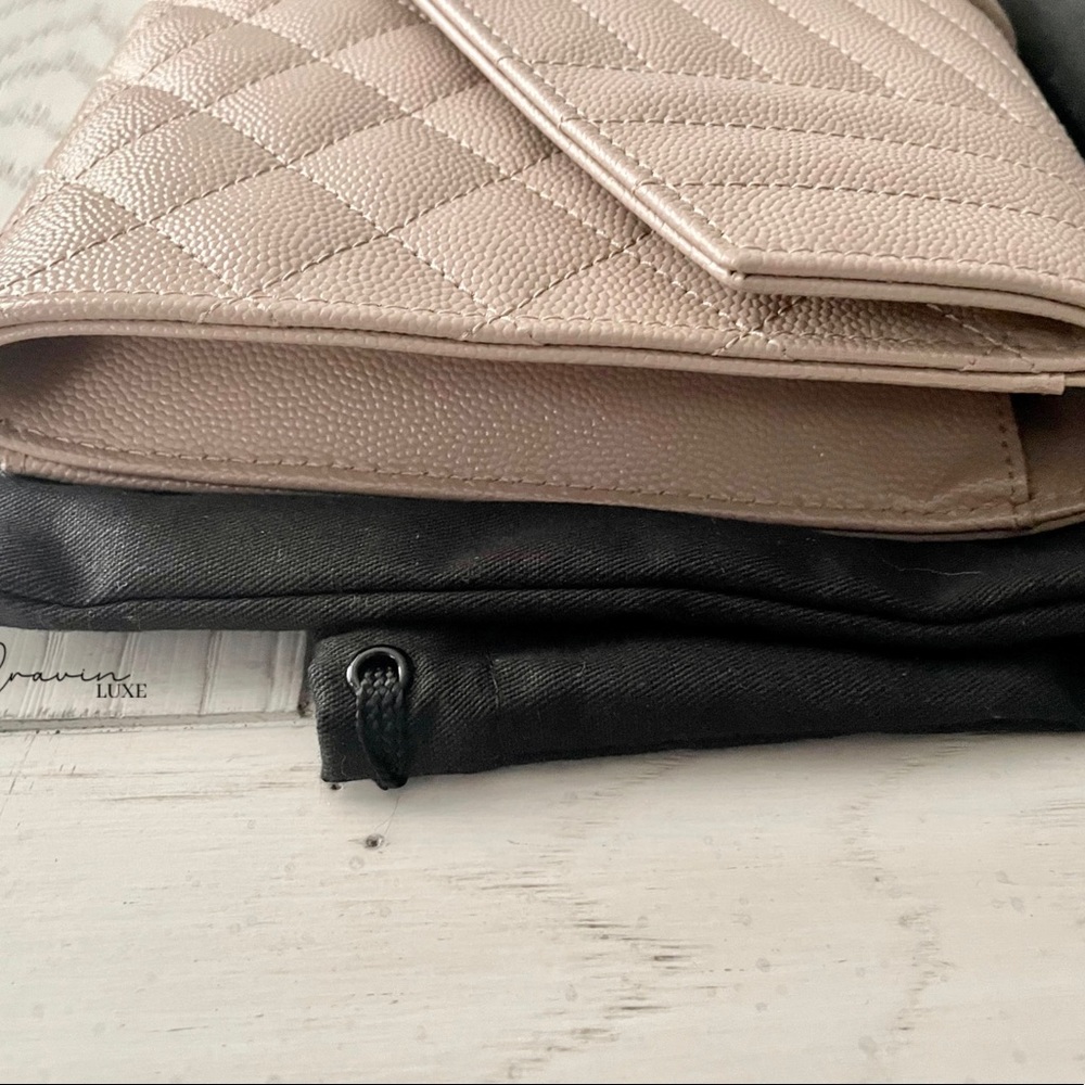 ❌❌SOLD❌❌ Saint Laurent Envelope Wristlet Clutch Dark Beige - Picture 5 of 7